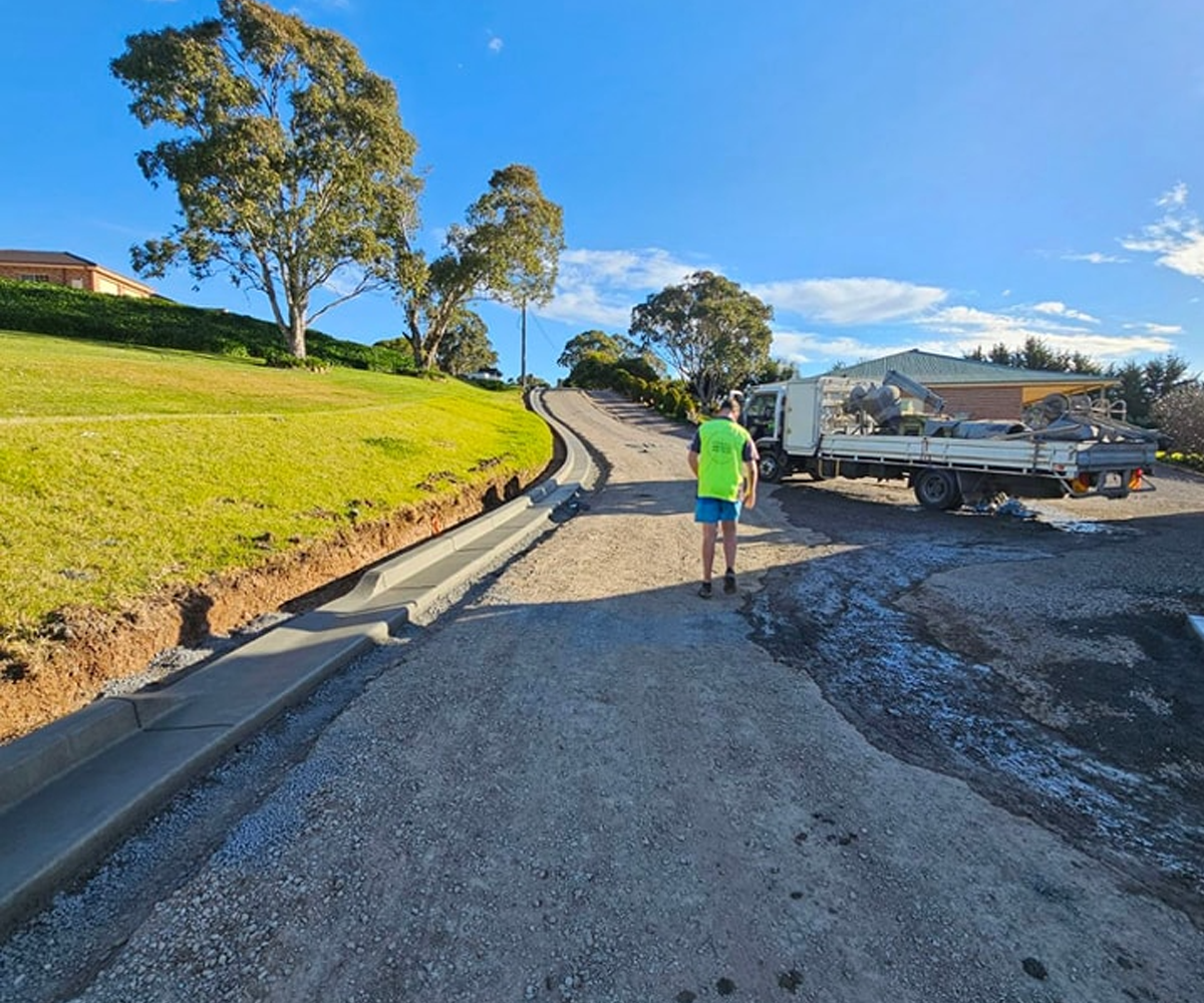 Rural driveway in progress