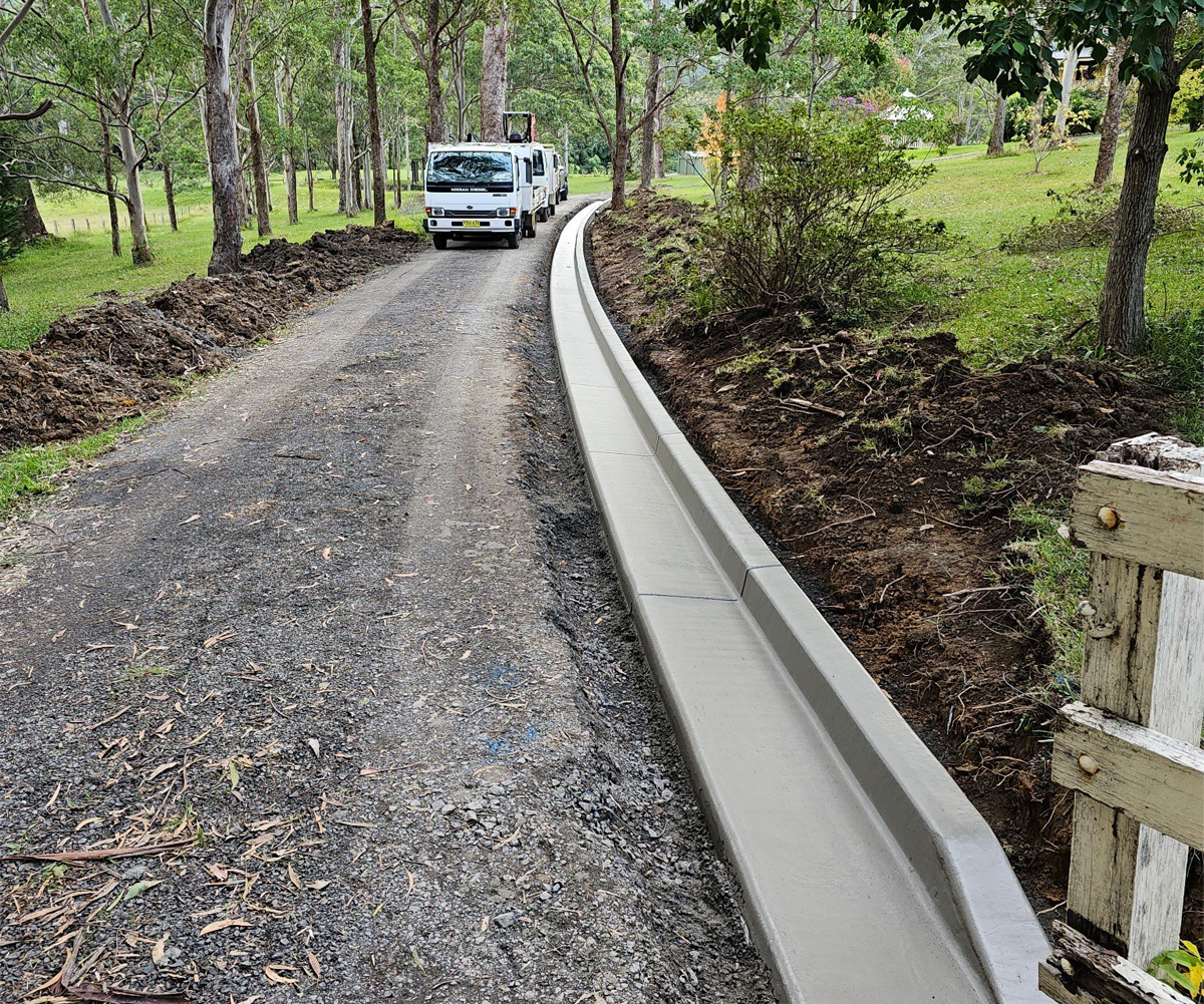 Rural driveway being laid